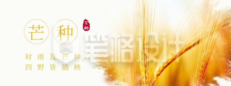 简约实景黄色芒种传统二十四节气实景胶囊banner