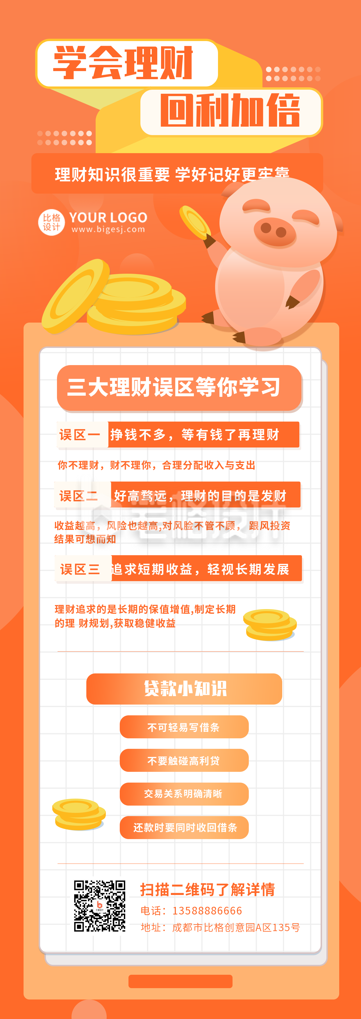 理财金融长图海报