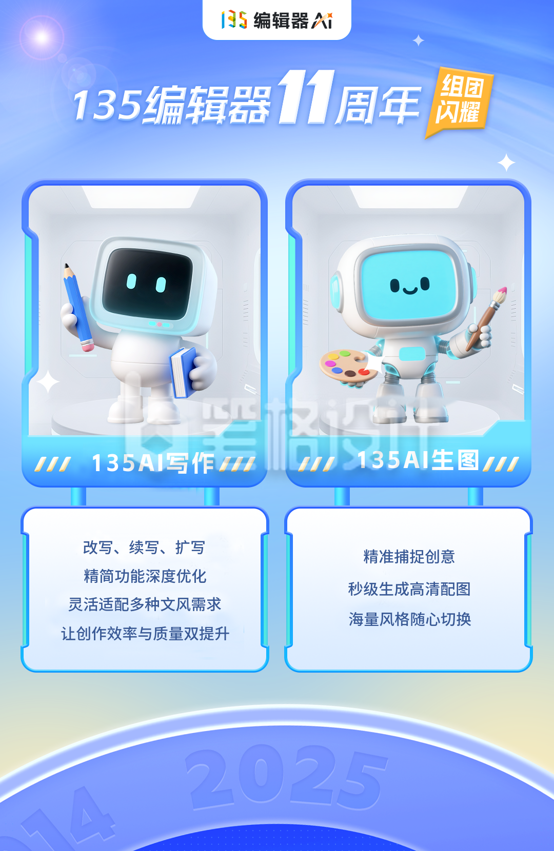 135编辑器周年手机宣传海报