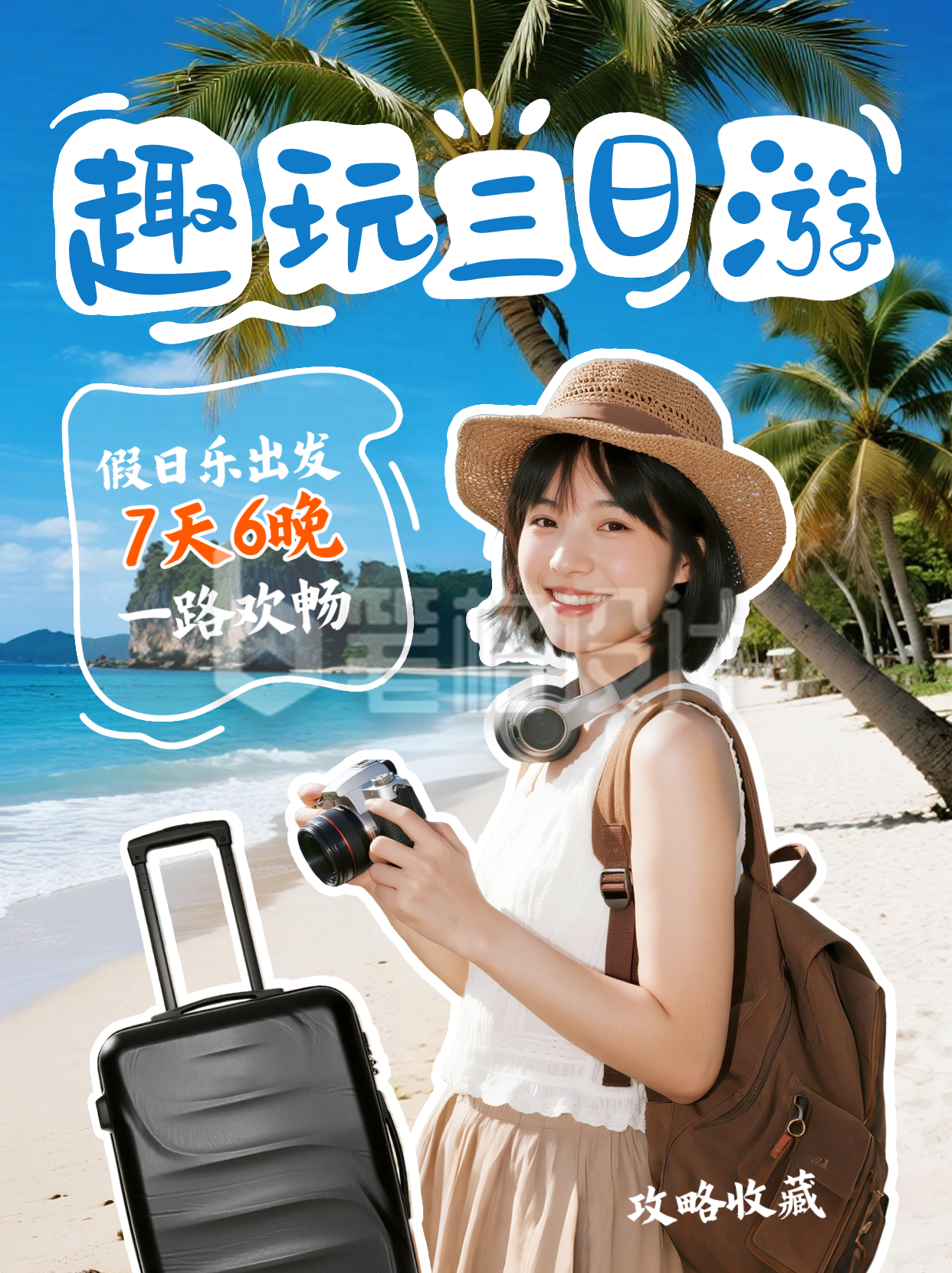 旅游出行宣传活动实景小红书封面