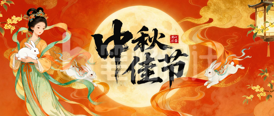 中秋节中国风祝福公众号首图