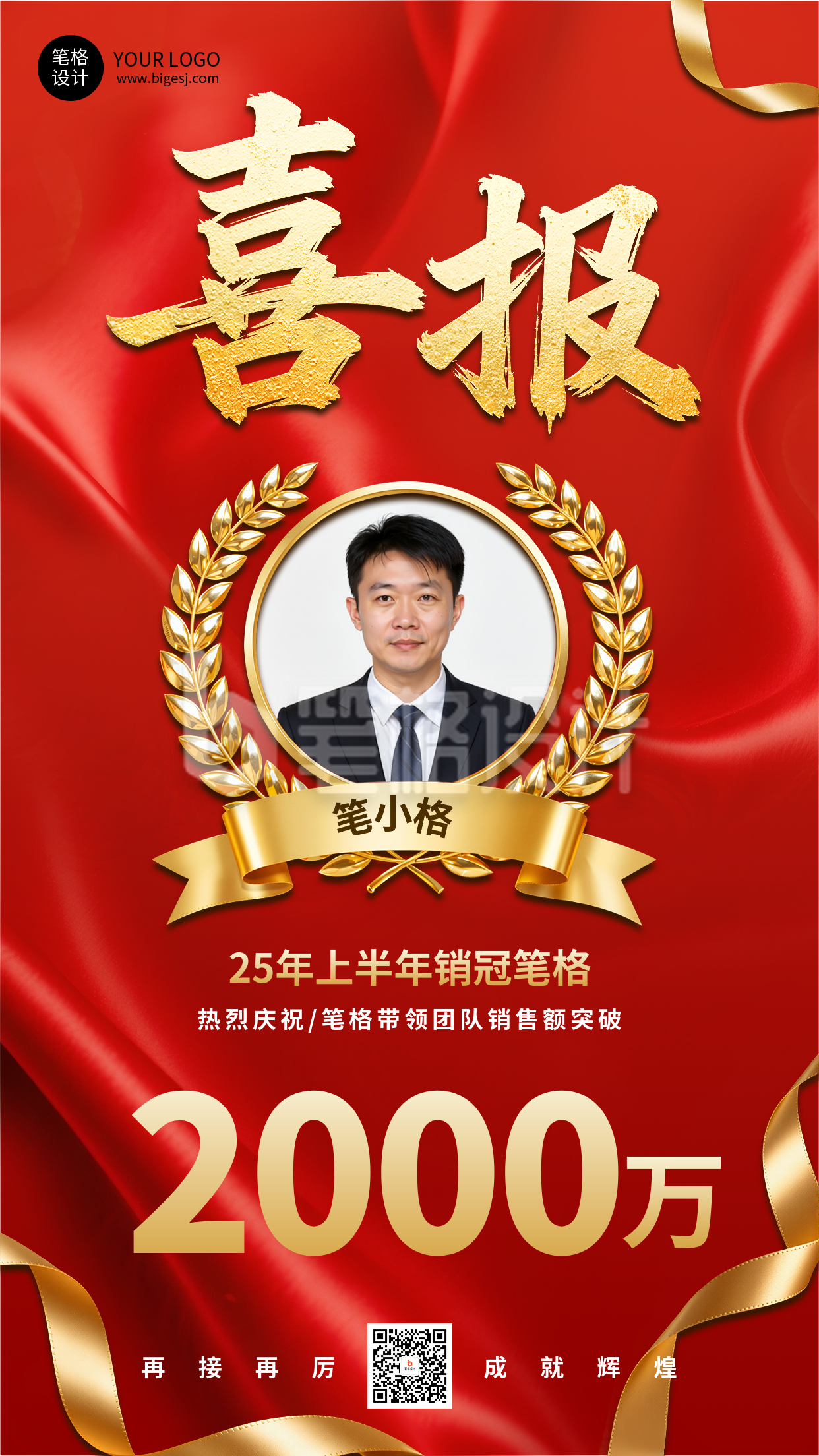 业绩喜报红色喜庆手机宣传海报 业绩喜报红色喜庆手机宣传海报