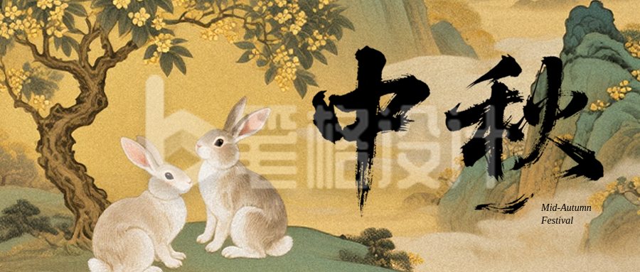 中秋节祝福简约古风公众号首图