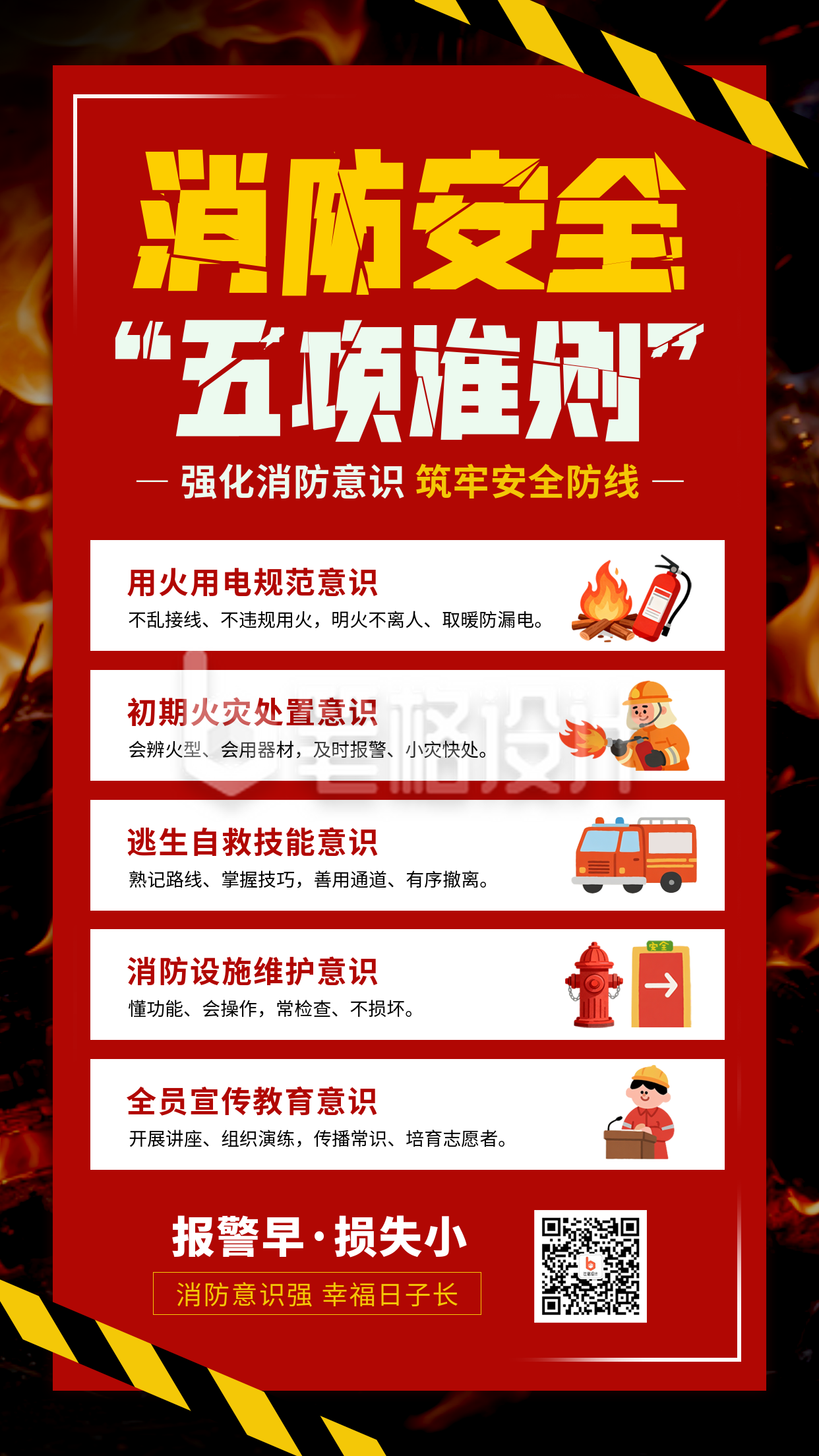 消防安全科普指南宣传海报