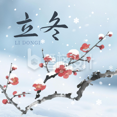 立冬节气梅花宣传公众号次图