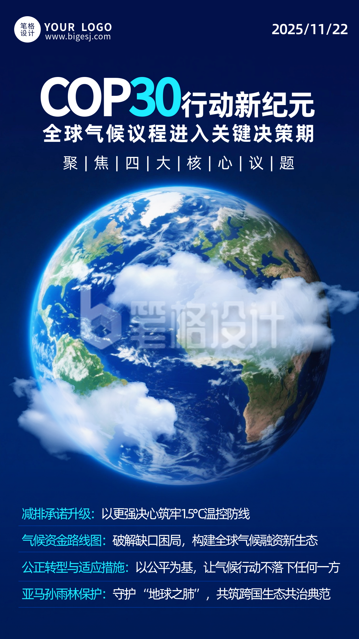 全球气候会议议题科普海报