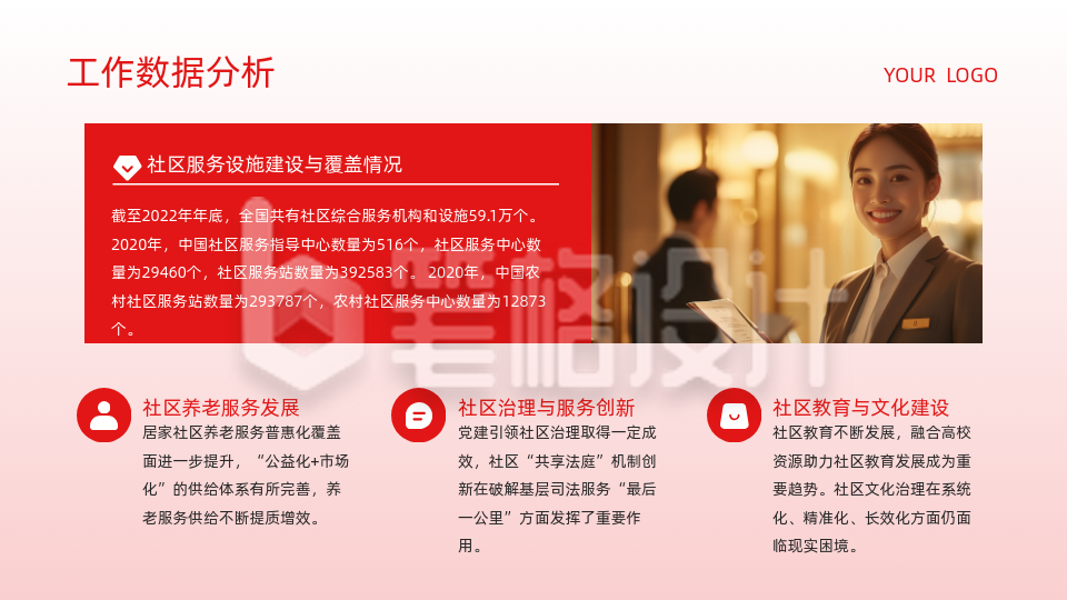 红色党政风单图排版PPT单页