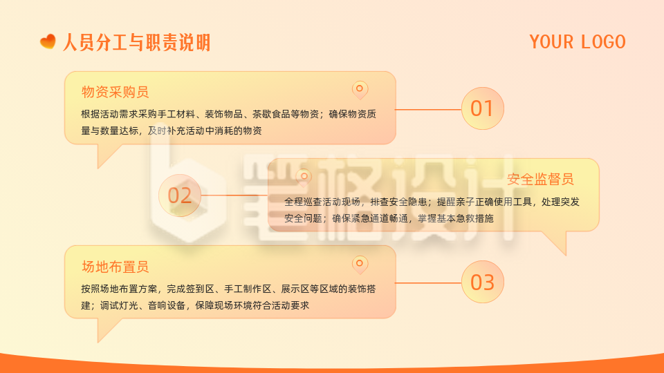 橙色卡通风活动策划内容要点PPT单页