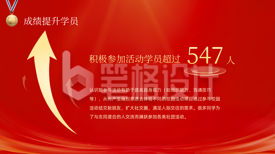 教育红色商务风内容要点PPT单页