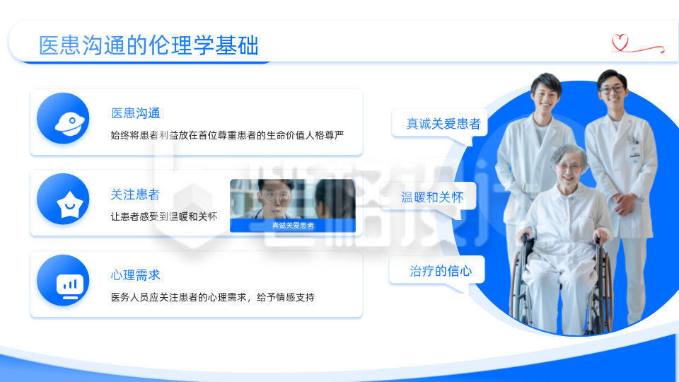 通用医疗蓝色商务风图片排版PPT单页