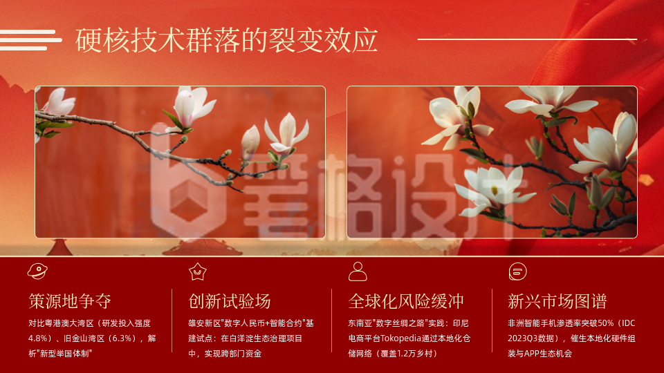 教育红色党政风图片排版PPT单页