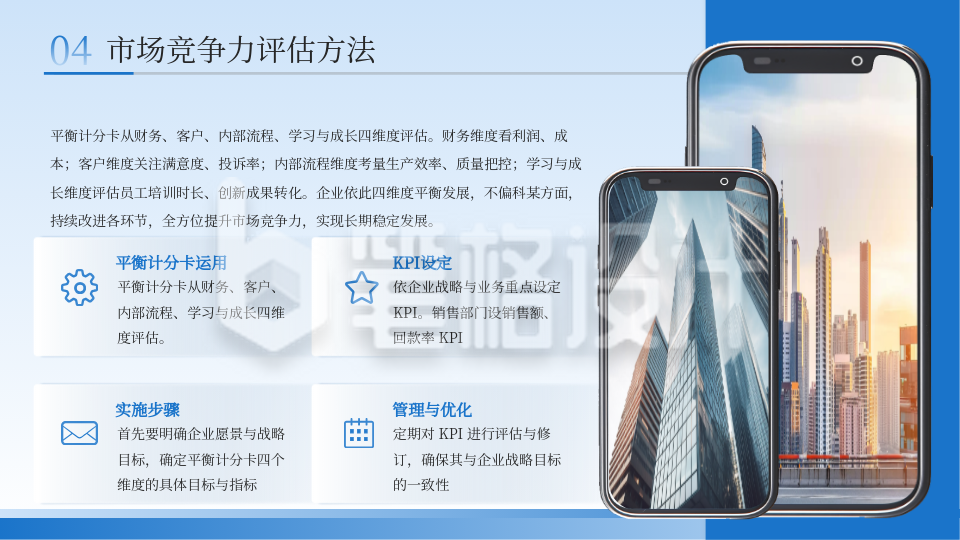 策划方案蓝色商务风图文排版PPT单页