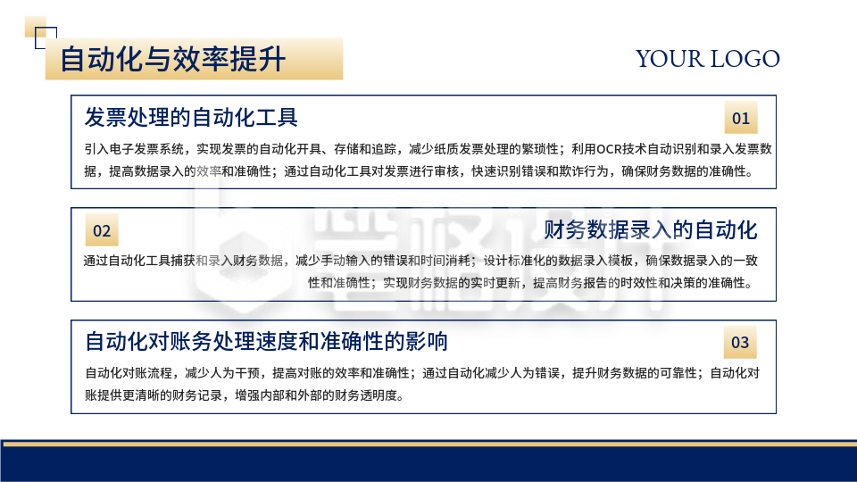 蓝色商务风内容要点PPT单页