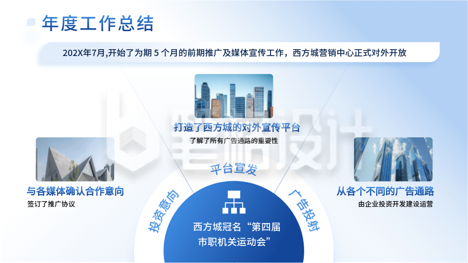 蓝色商务风关系要点页PPT