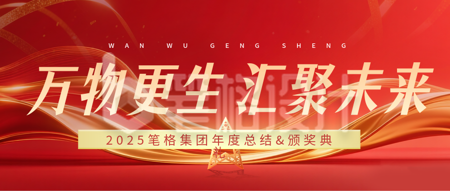 红色简约企业年终总结公众号首图