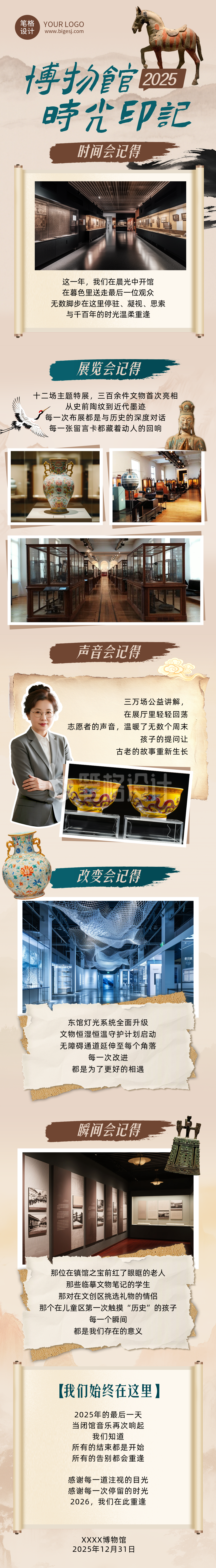 博物馆年度回顾简约公众号长图