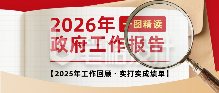 一图读懂政府工作报告简约公众号首图