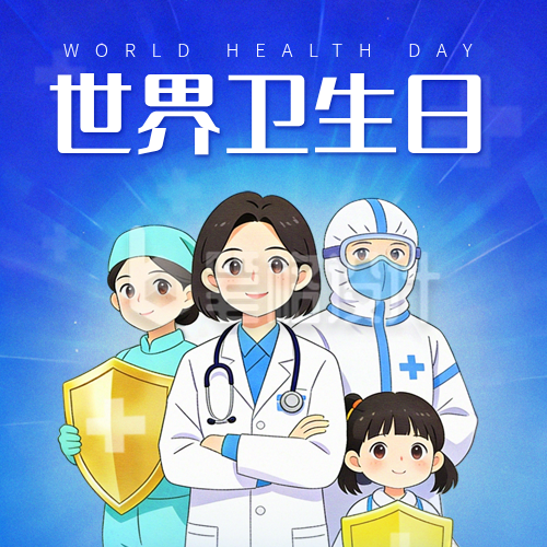 世界卫生日健康宣传手绘公众号次图