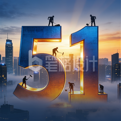 劳动节创意数字祝福公众号次图