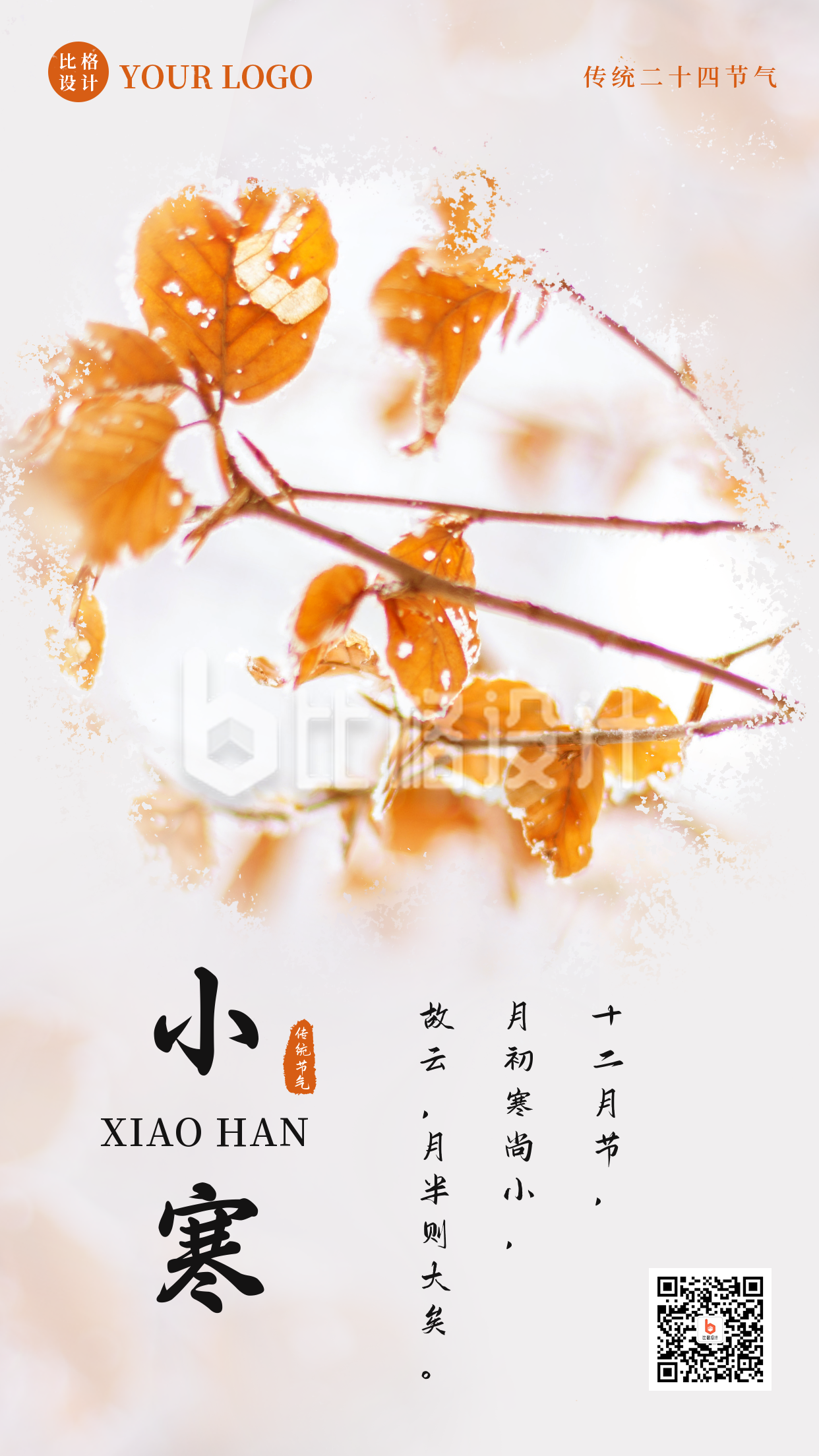 中国传统二十四节气大寒小寒手机海报