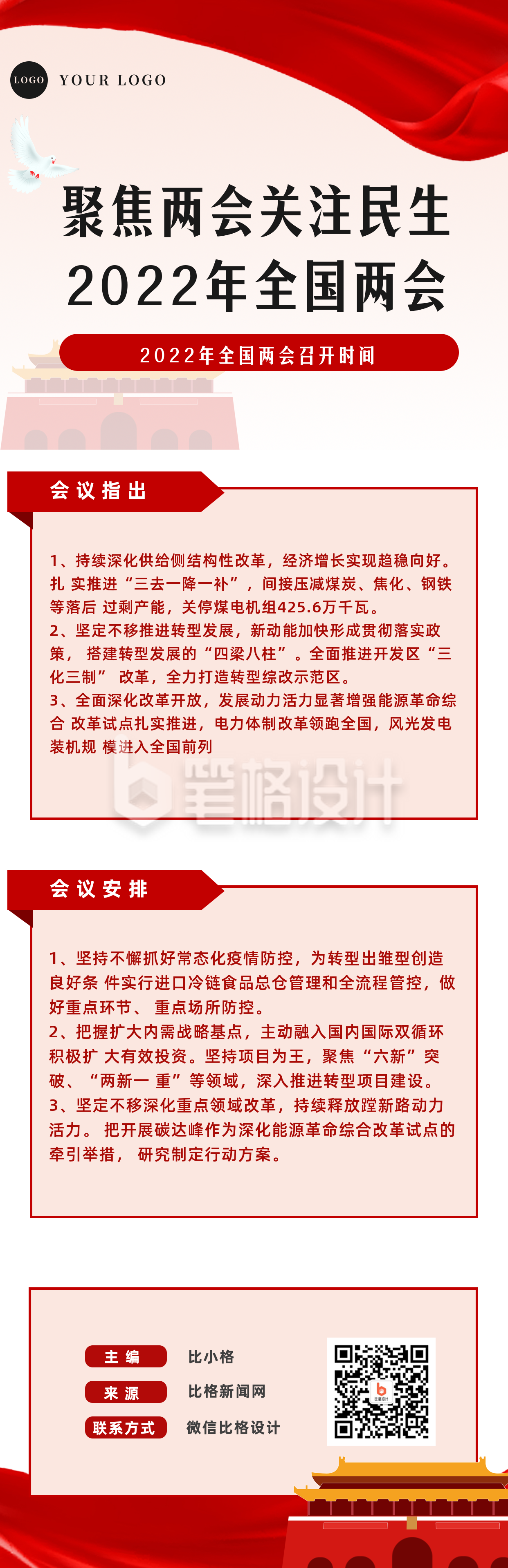 简约政务新闻融媒体长图海报