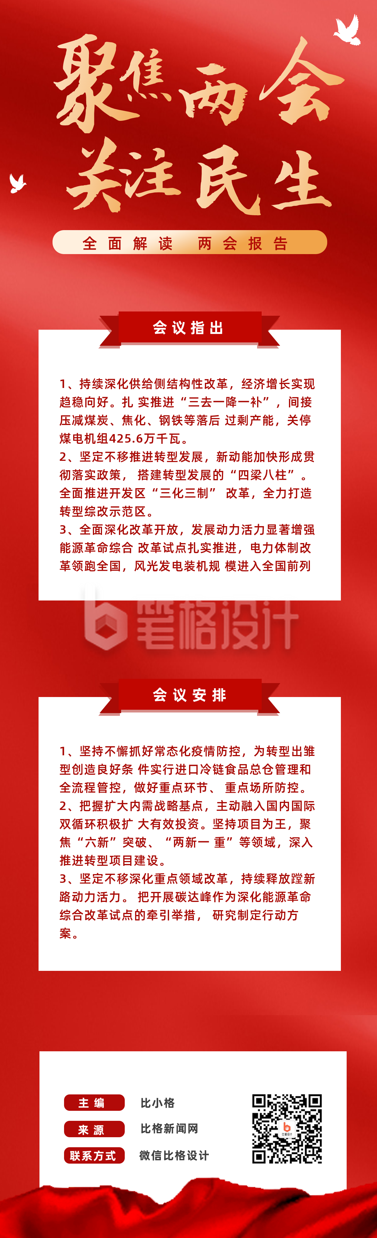 政务新闻精神融媒体宣传长图海报