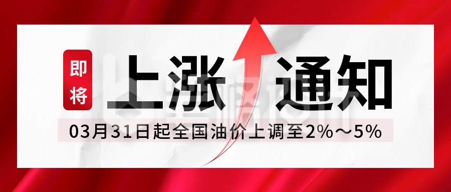 简约政务通用油价上涨热点解读公众号封面首图