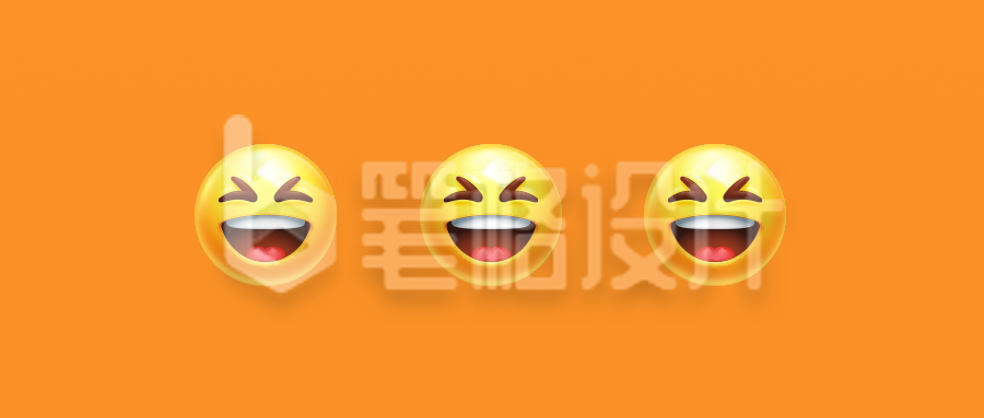 橙色开心emoji三连公众号封面首图