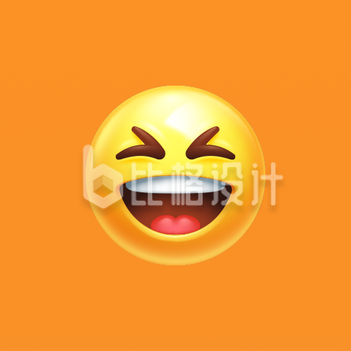 橙色开心emoji表情公众号封面次图