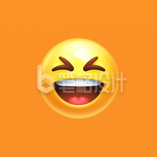 橙色开心emoji表情公众号封面次图