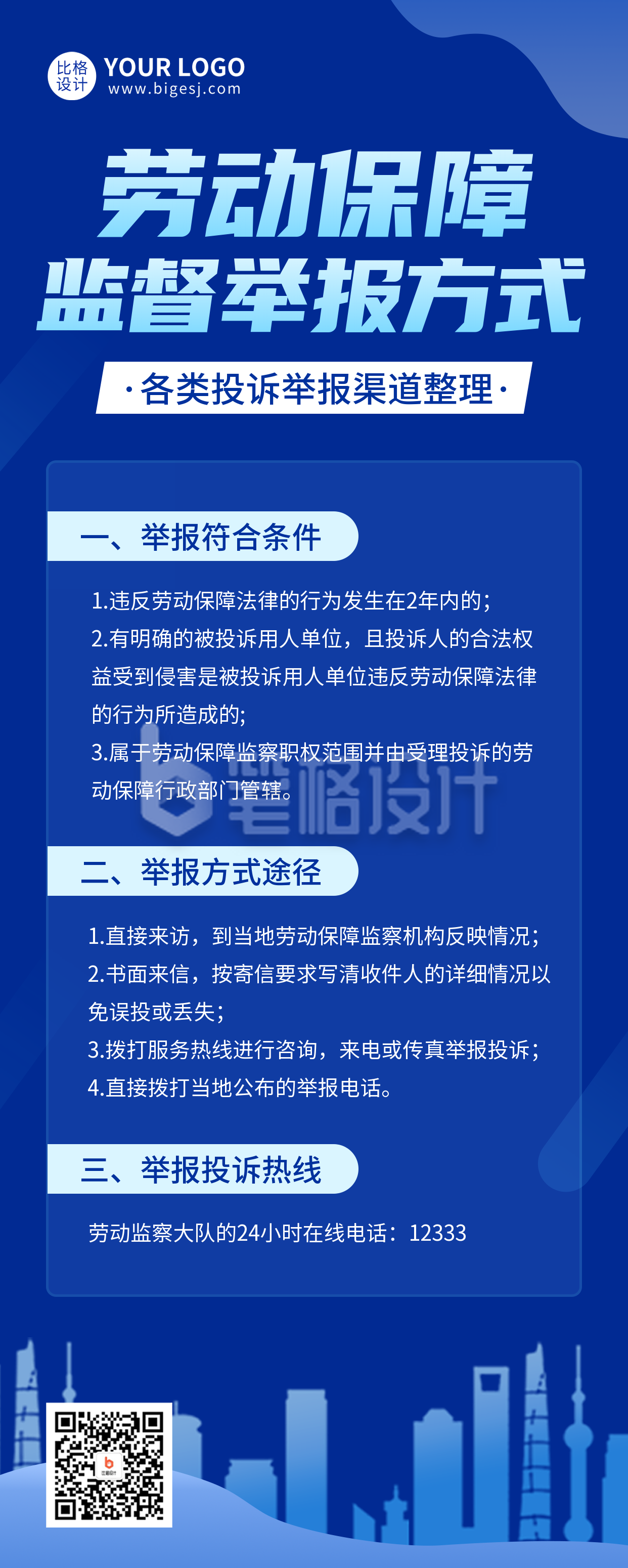 劳动保障监督举报方式长图海报