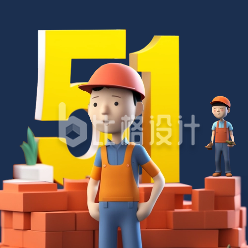 五一劳动节3D建模致敬劳动者公众号封面次图