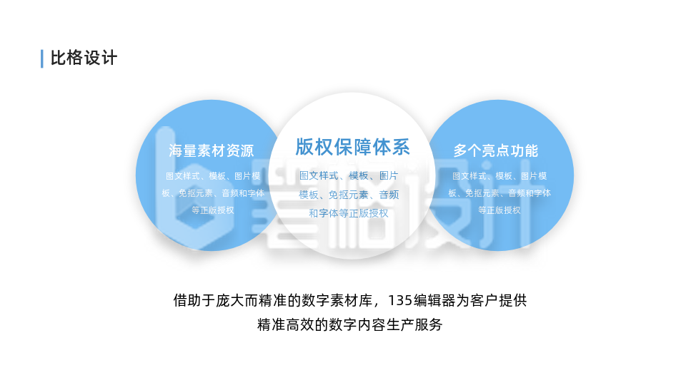 蓝色三项PPT单页 蓝色三项PPT单页