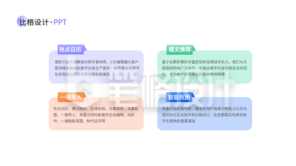 简约并列四项PPT单页