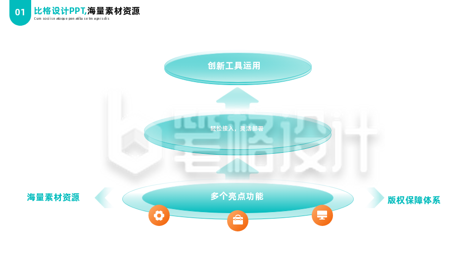 简约商务企业工作总结三项箭头流程图PPT单页