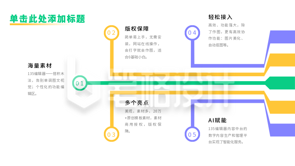 并列关系彩色PPT单页