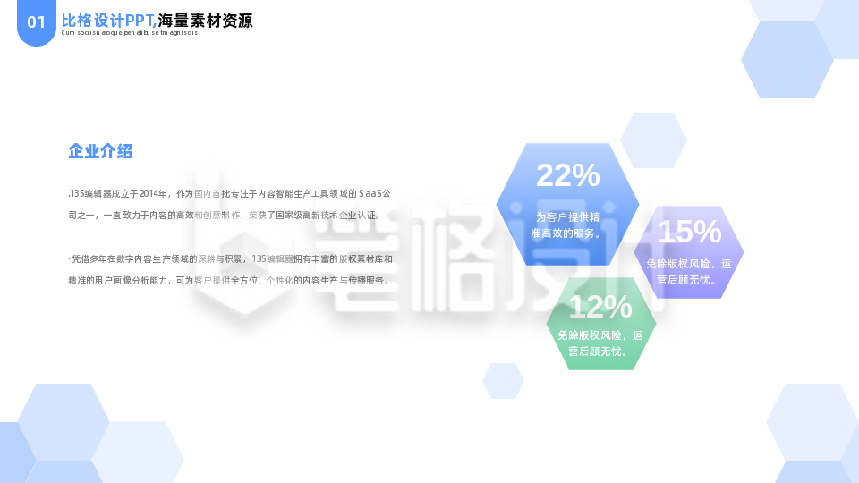 简约商务渐变企业宣传简介PPT单页