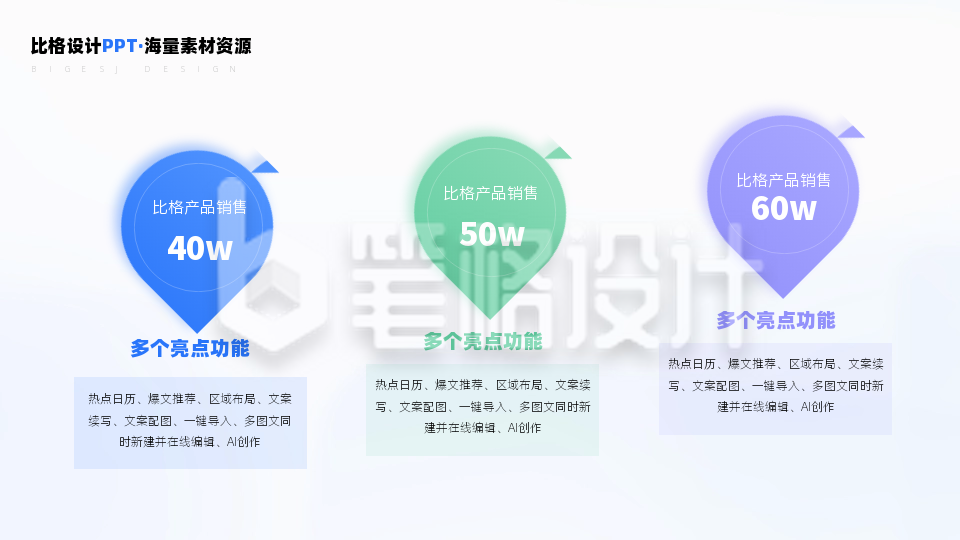 三项定位气泡图标层级关系PPT单页 三项定位气泡图标层级关系PPT单页