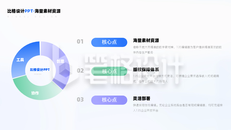 三项圆环渐变并列关系PPT单页