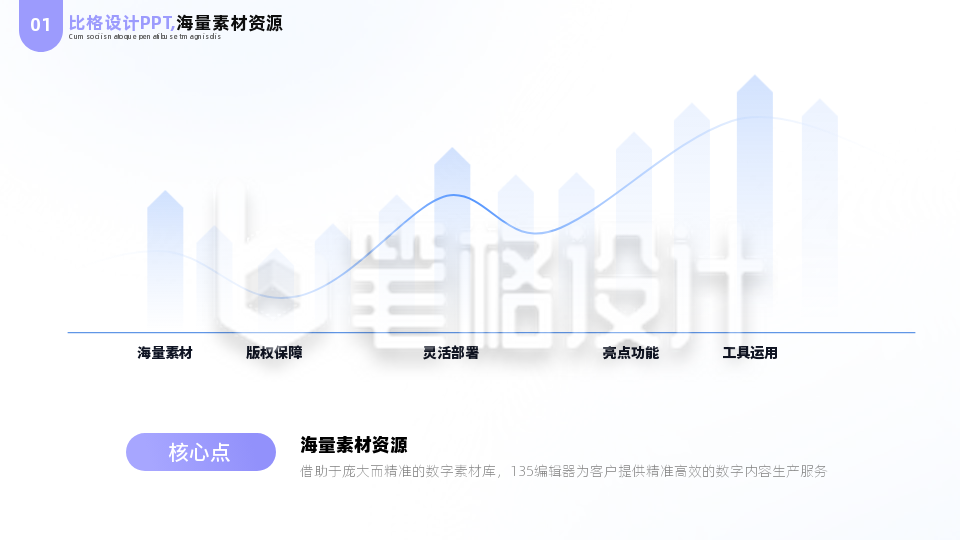 简约商务企业工作总结业绩上升箭头PPT单页