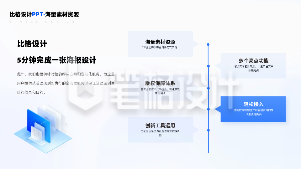 左右图文时间轴并列五项关系PPT单页 左右图文时间轴并列五项关系PPT单页