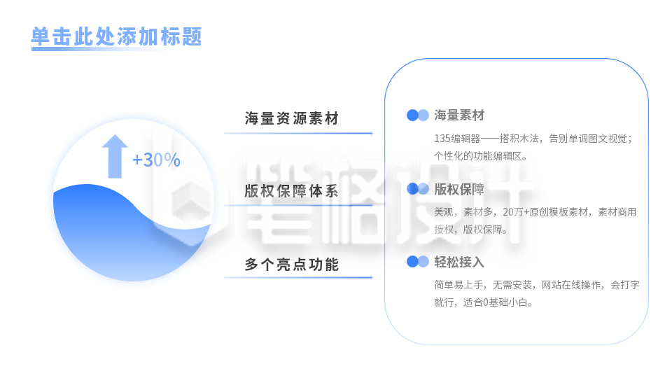 蓝色商务数据分析图PPT单页