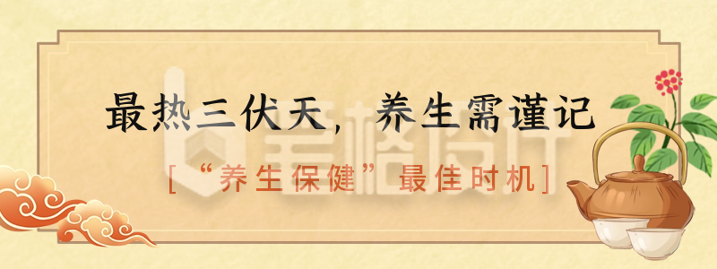 手绘中国风三伏天养生指南胶囊banner