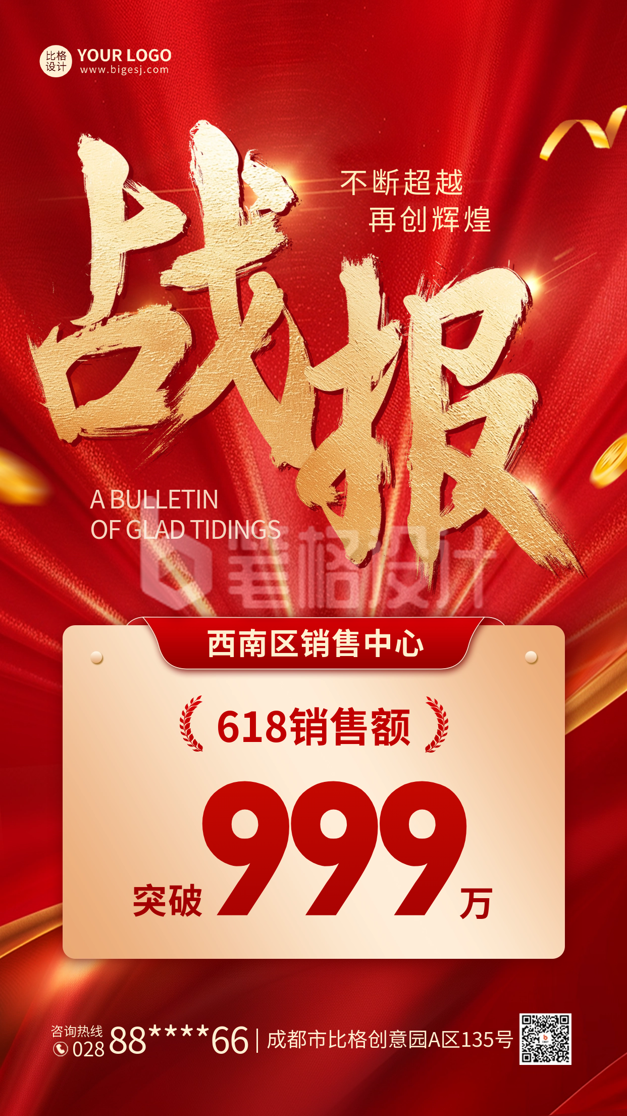 房地产销售喜报海报 房地产销售喜报海报