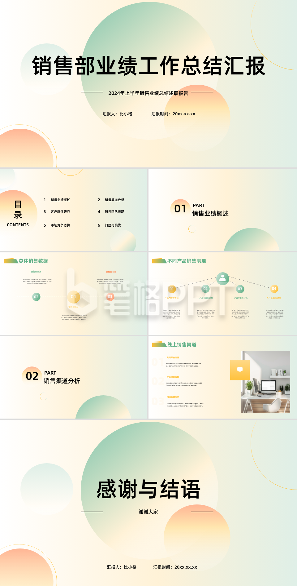 简约渐变销售部业绩工作总结PPT 简约渐变销售部业绩工作总结PPT