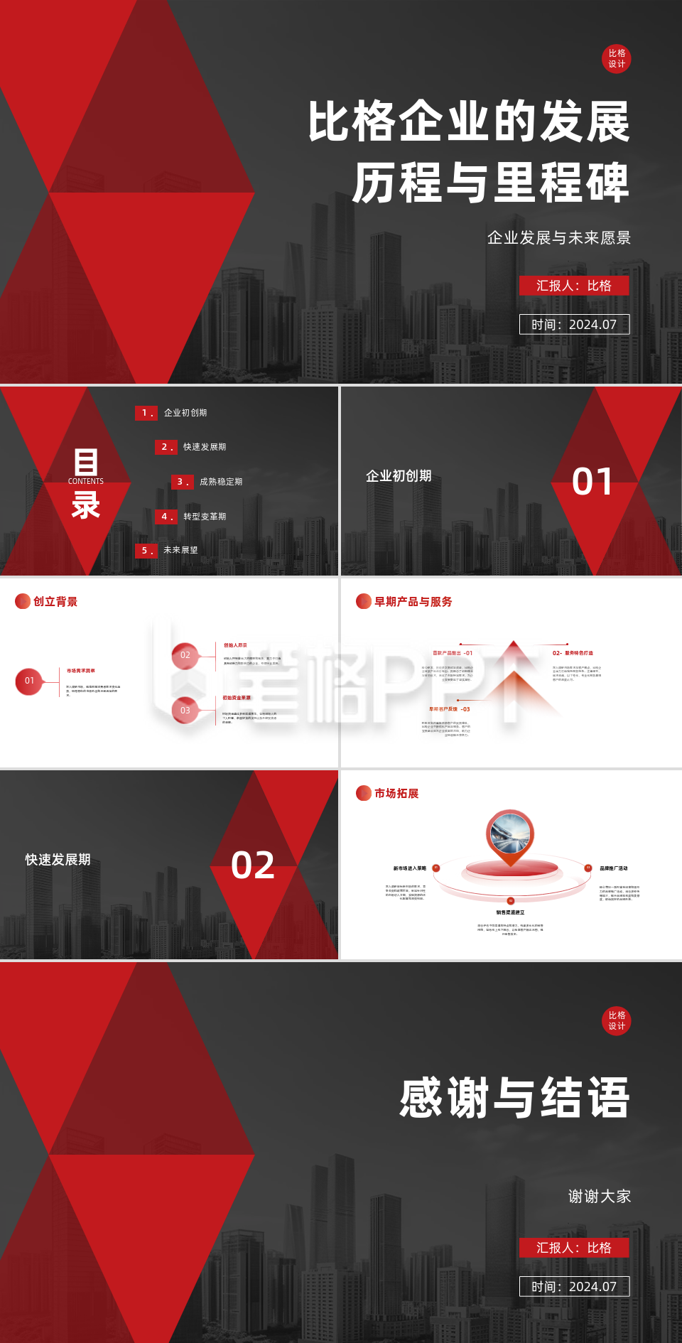 简约商务企业的发展历程与里程碑PPT 简约商务企业的发展历程与里程碑PPT