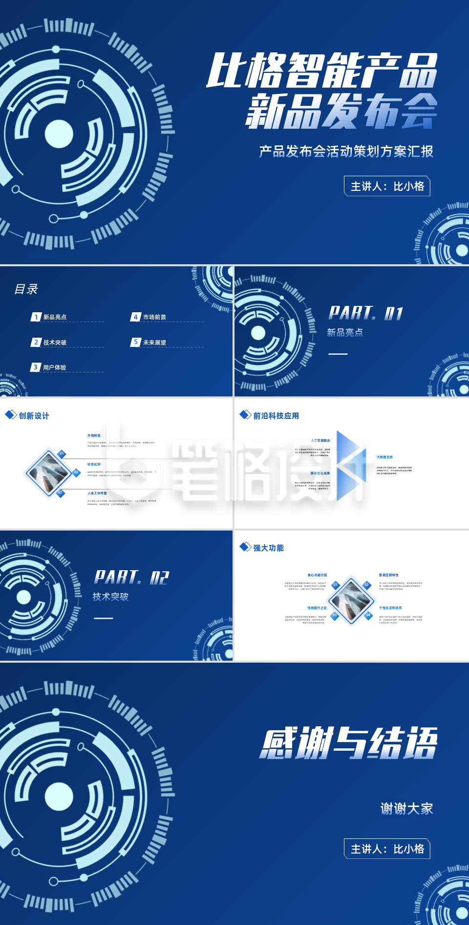 智能产品新品发布会PPT