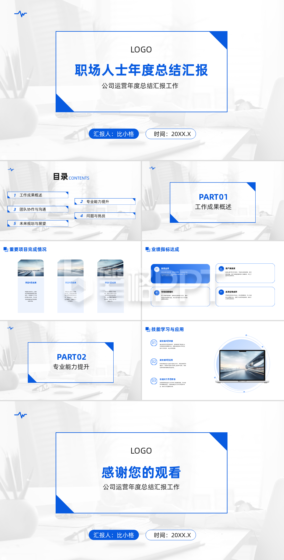 职场年度总结汇报PPT
