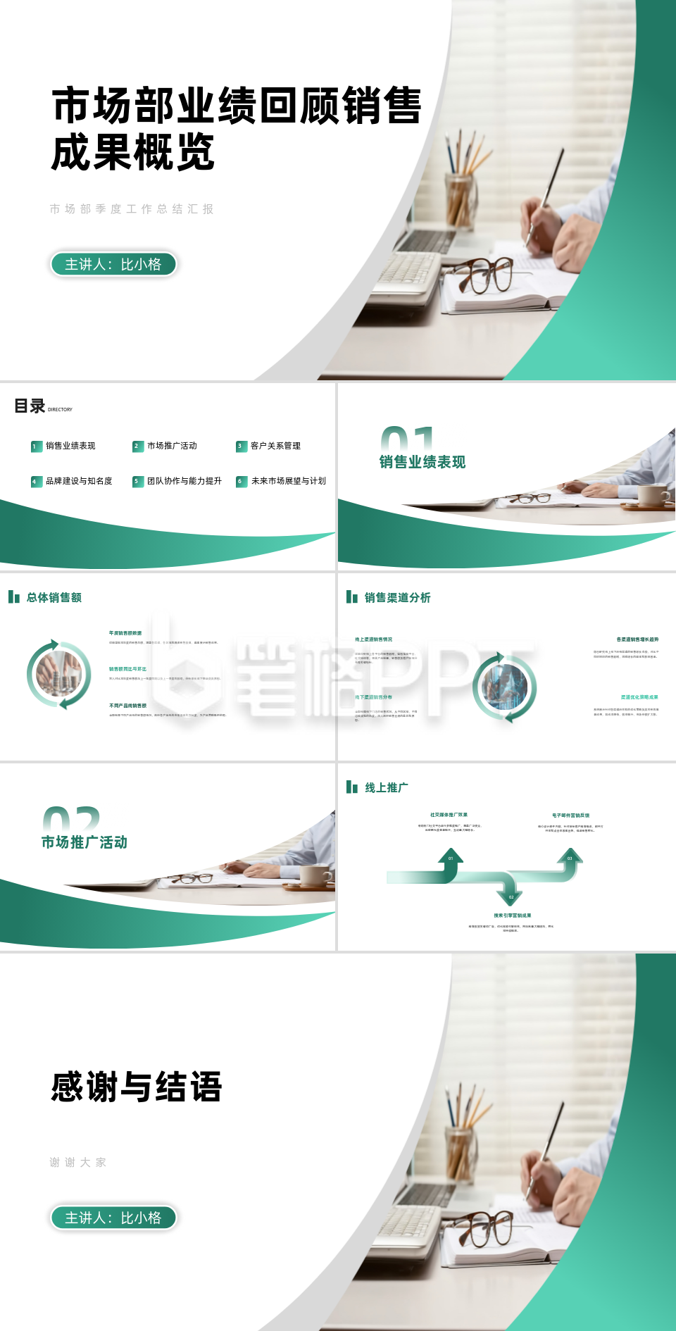 市场部季度工作总结汇报PPT