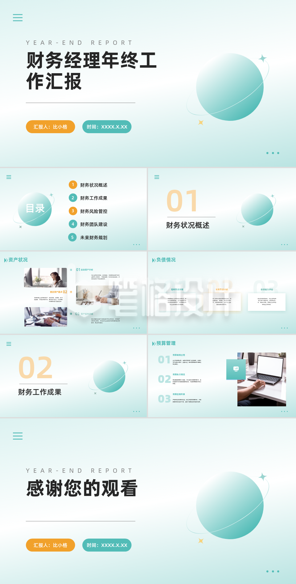 财务经理年终工作汇报PPT